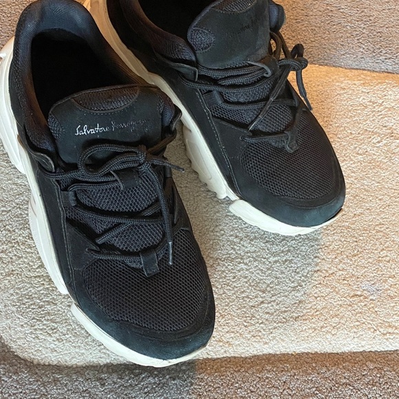 Salvatore Ferragamo Women's Black Nero Suede sneakers size 8.5 - Picture 7 of 9